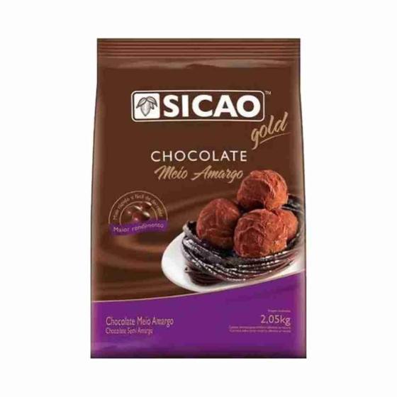 Imagem de Gotas Chocolate Sicao Meio Amargo Gold 2,05kg Callebaut