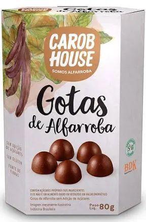 Imagem de Gotas de Alfarroba Sem Glúten Vegano Zero Açúcar Carob House 80 g