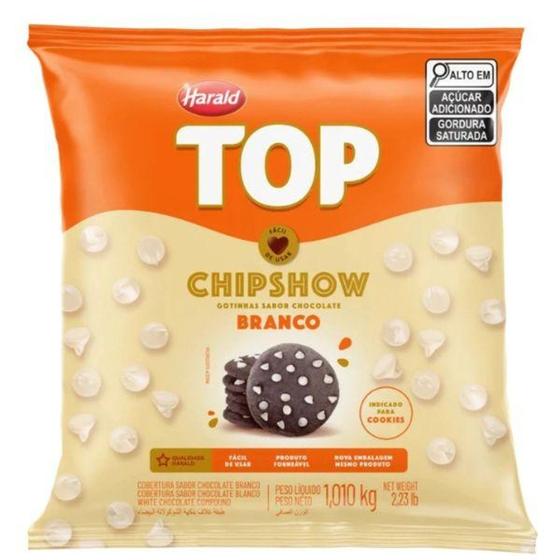 Imagem de Gotas De Chocolate Forneável Top Chipshow Branco 1,010kg Harald