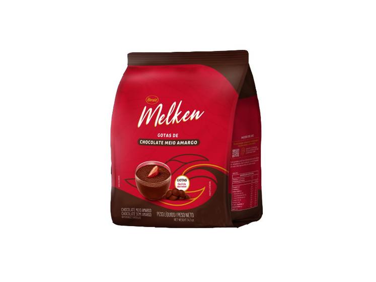 Gotas de Chocolate Meio Amargo Melken 400g - Harald Menor preço em Gotas de Chocolate Meio Amargo Melken 400g - Harald