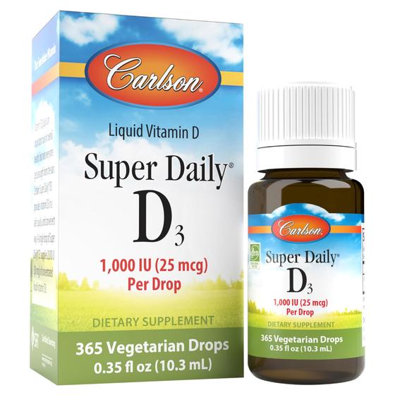 Imagem de Gotas de vitamina D Carlson Super Daily D3 1.000 UI 365 gotas