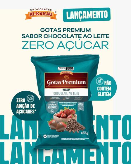 Gotas Premium Chocolate ao Leite 400g Zero Açúcar Sem Glúten Delicioso