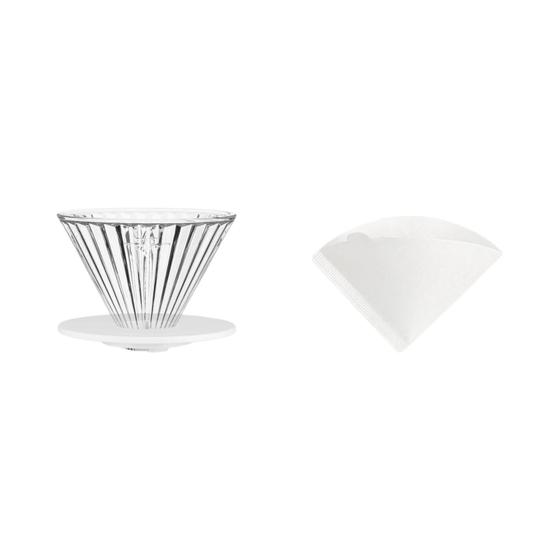 Imagem de Gotejador De Café De Vidro Reutilizável MHW-3BOMBER Cone Pour over Com Papel De Filtro Para Baristas