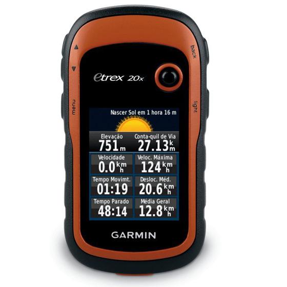 Imagem de GPS Esportivo Portátil Garmin Etrex 20x Laranja com Tela 2.2" 4GB A Prova D