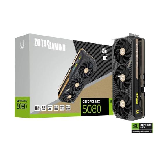 Imagem de Gpu zotac rtx 5080 16gb solid oc, gddr7, 256-bits, 3x dp / 1x hdmi - zt-b50800j-10p