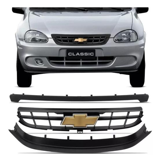 Imagem de Grade Corsa Classic Preta 2009 2010 Completa Com Emblema