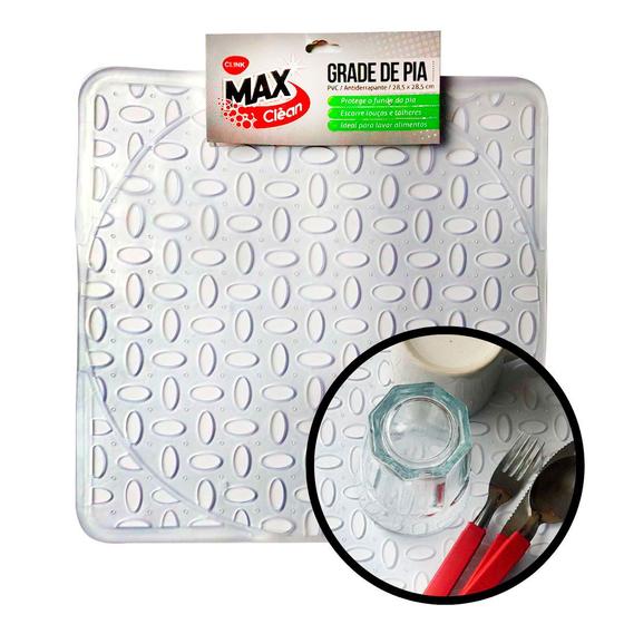 Imagem de Grade De Pia Escorredor De Louças Transparente PVC CLink