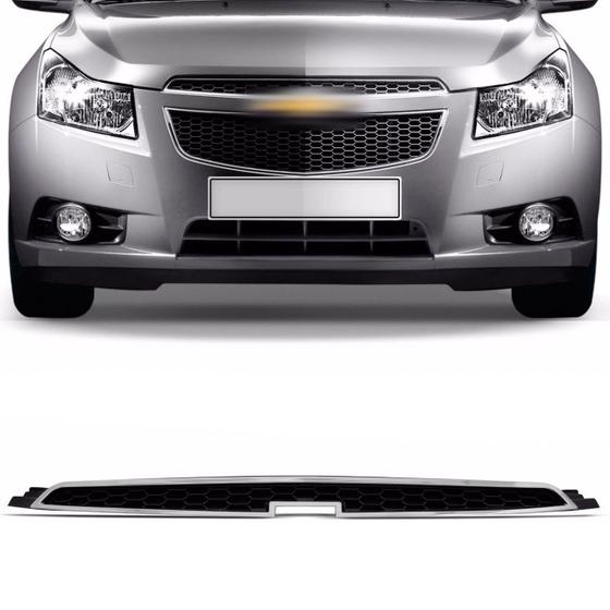 Grade Dianteira Central Superior Cruze Sedan Hatch 2010 2011 2012 2013 2014 Preta com Friso Cromado Menor preço em Grade Dianteira Central Superior Cruze Sedan Hatch 2010 2011 2012 2013 2014 Preta com Friso Cromado