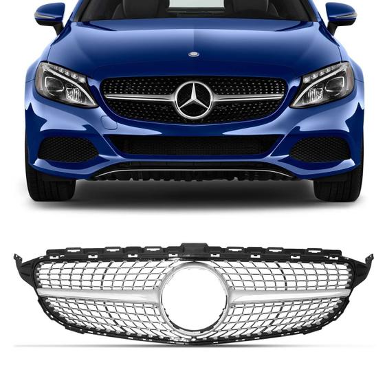 Grade Dianteira Mercedes C180 C200 C250 2015 2016 2017 2018 Preta Friso ...