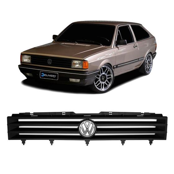 Imagem de Grade Dianteira Vw Gol Saveiro 1987 A 1990 + Emblema Cromado