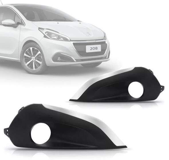 Imagem de Grade Do Milha Peugeot 208 17 18 Com Furo Com Friso Cromado
