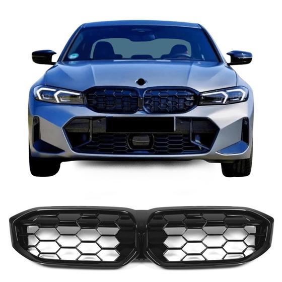 Imagem de Grade Frontal BMW 320 330 340 Black Piano Diamante M Série 3