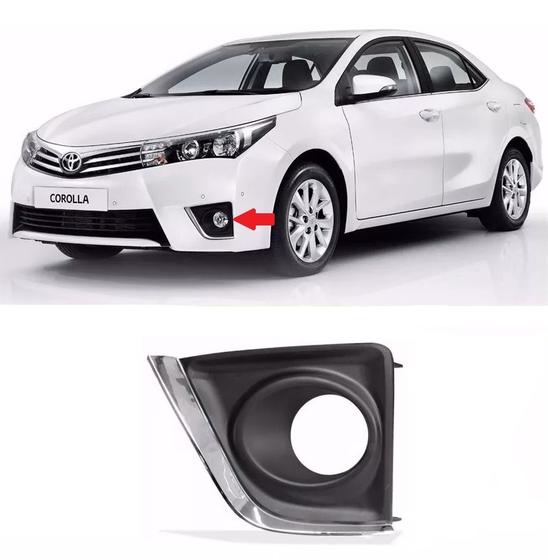 Imagem de Grade Milha Com Furo Cromado Corolla 2015 2016 2017 Esquerdo
