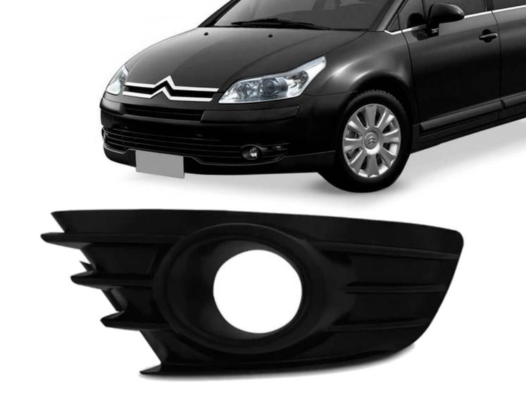 Imagem de Grade Moldura Farol Milha C4 2008 2009 2010 2011 2012 ESQUERDO MOTORISTA RETOV PLASTICO PRETO