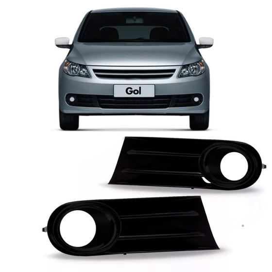 Imagem de Grade Moldura Farol Milha Gol G5 2008 2009 2010 2011 2012 Preto Com Furo