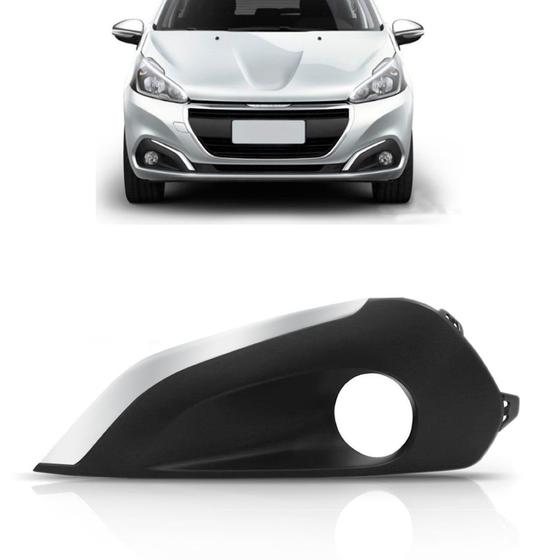 Imagem de Grade Moldura Peugeot 208 Com Furo Milha 2017 2018 Cromado