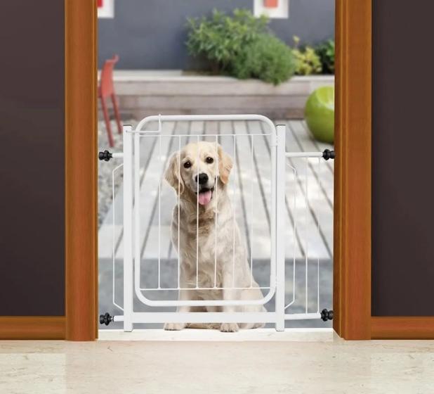 Imagem de Grade Portão Portãozinho Pet Para Cachorros Bebes Segurança Crianças Proteção 68cm a 72cm
