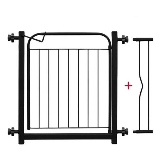 Imagem de Grade Portão Portãozinho Proteção Pet 69 a 84 Cm Preto Com Prolongador Incluso F