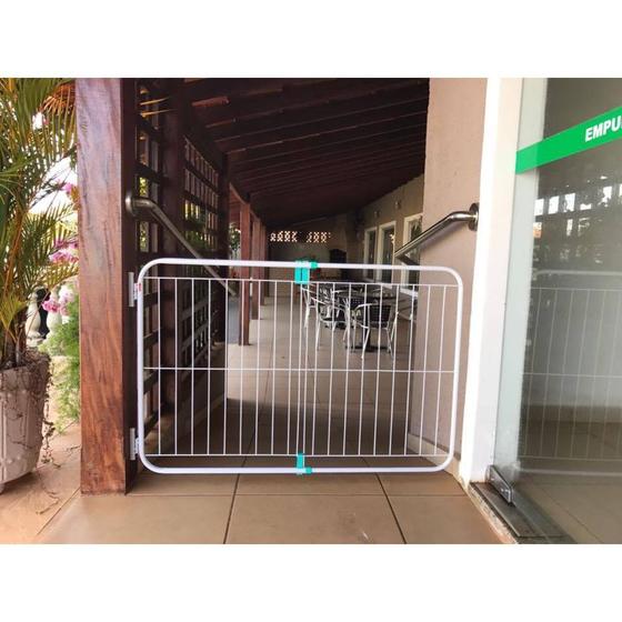 Imagem de Grade Portão Proteção Segurança Cão 73 Á 115cm Escada Pet