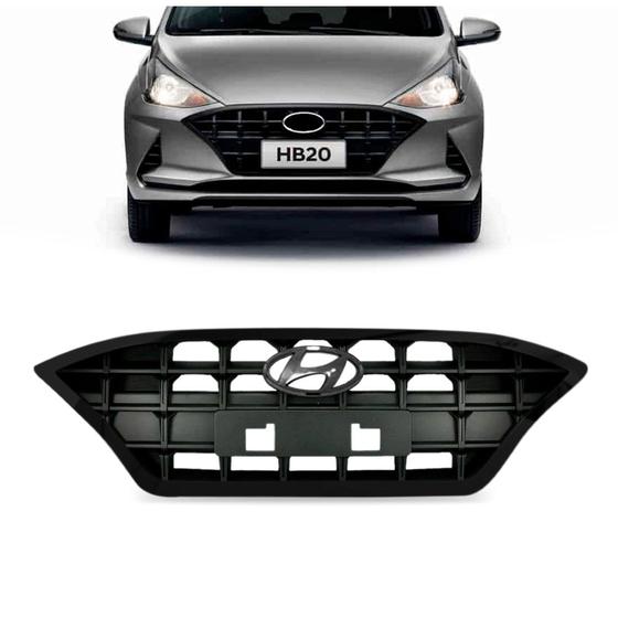 Imagem de Grade Radiador Hb20 Hatch/Sedan 2021 2022 Com Moldura Black Piano