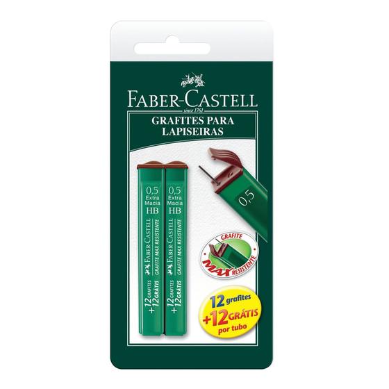 Imagem de Grafite Faber Castell Fino Polymer Técnico 0,5mm HB Nº2 C/24 Unidades