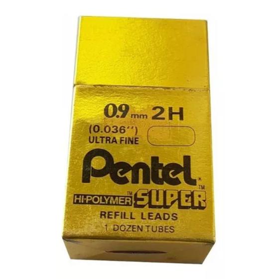 Imagem de Grafite Mina Pentel 0,9mm - 2h  - Cx 12 Tubos 180 Minas
