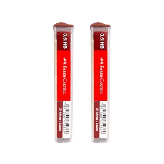 Imagem de Grafite para lapiseiras 0.5mm HB Faber-Castell Max resistente com 2 de 24 unidades