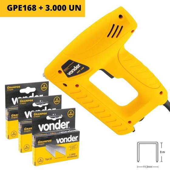 Grampeador Elétrico Pinador 127V GPE168 3000 Grampo 8MM Menor preço em Grampeador Elétrico Pinador 127V GPE168 3000 Grampo 8MM