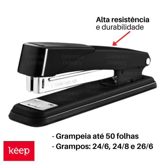 Imagem de Grampeador Metalico Full Strip 50 Fls Keep 24/6, 26/6 EI007