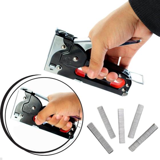 Imagem de Grampeador para Tapeceiro Alumínio Pistola Manual Prático