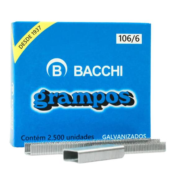 Imagem de Grampo 106/6 galvanizado com 2500 unidades - bacchi