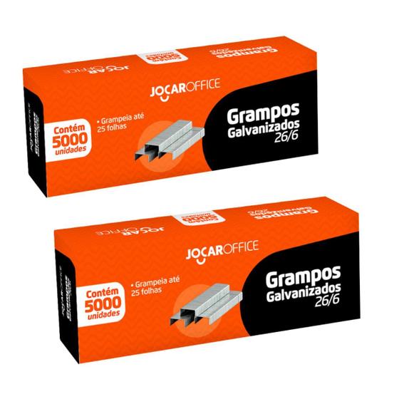 Imagem de Grampo 26/6 c/5000 jocar office galvanizado com 02 unidades