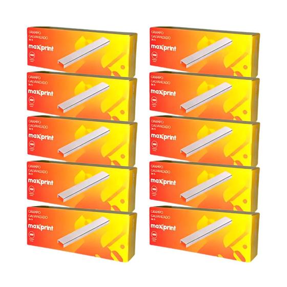 Imagem de Grampo 26/6 Maxprint Kit 10 Caixas Com 5000 Unidades Cada