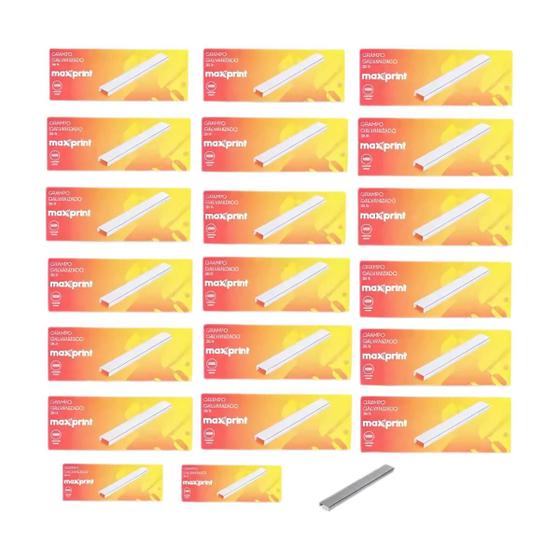 Imagem de Grampo 26/6 Maxprint Kit 20 Caixas Com 5000 Unidades Cada