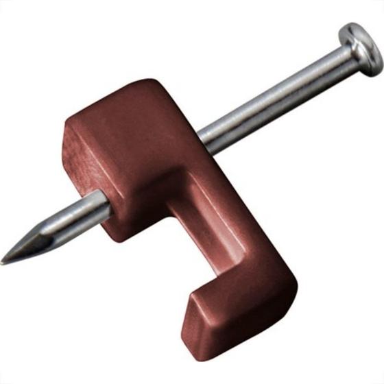 Imagem de Grampo Fixa Fio Tipo Garra Sforplast 14/16 Marrom Com 100 Pecas 2461