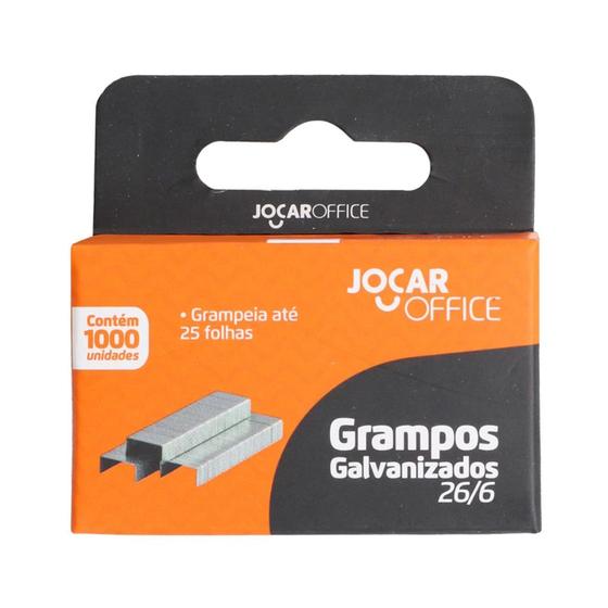 Imagem de Grampo Galvanizado Leonora Jocar Office 26/6 com 1000 Unidades