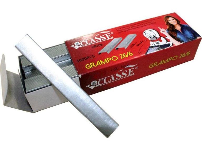 Imagem de Grampo p/ grampeador 26/6 cx c/ 5000 un - Classe