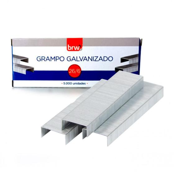 Imagem de Grampo P/ Grampeador 26/6 Galvanizado C/ 5000 Unidade