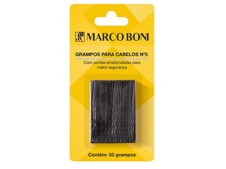 Imagem de Grampo Para Cabelo Com 50 Unid Nr 5 Preto Marco Boni