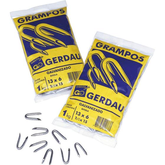 Imagem de Grampo Polido 1x9 1kg Emb. c/ 20 Un. - Gerdau