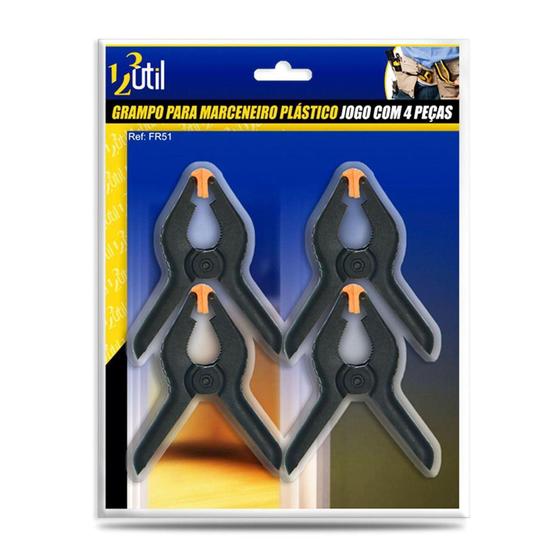 Grampo sargento aperto reforçado rapido marceneiro 4 peças - 123 Útil Menor preço em Grampo sargento aperto reforçado rapido marceneiro 4 peças - 123 Útil