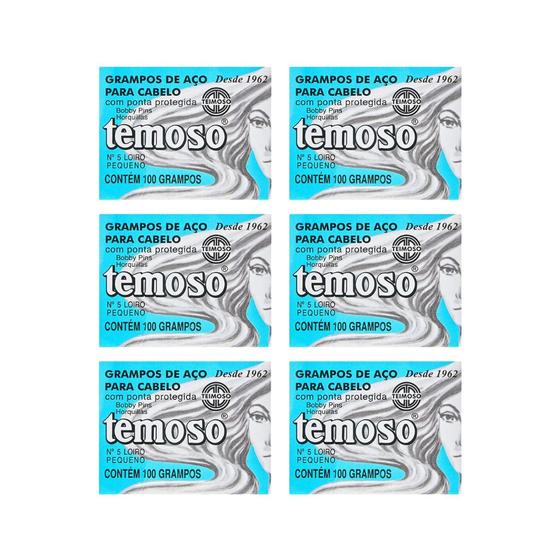 Imagem de Grampo Teimoso N 5 Com 100un Louro - Kit C/ 6un