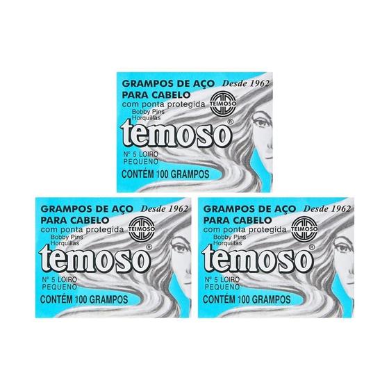Imagem de Grampo Teimoso N 5 Com 100Un Louro - Kit Com 3Un