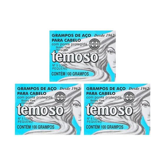 Imagem de Grampo Teimoso N 5 Com 100Un Louro - Kit Com 3Un