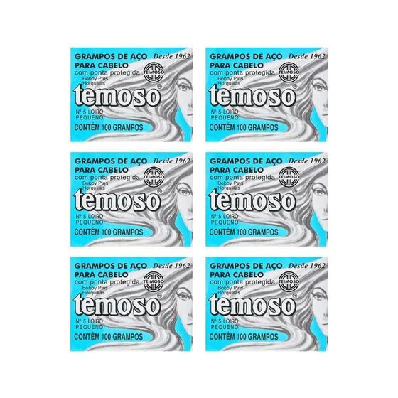 Imagem de Grampo Teimoso N 5 Com 100Un Louro - Kit Com 6Un