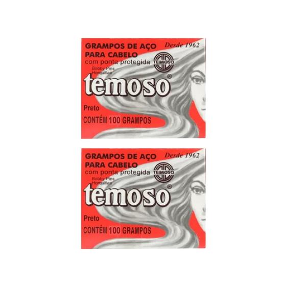 Imagem de Grampo Teimoso N 5 Com 100un Preto - Kit C/ 2un