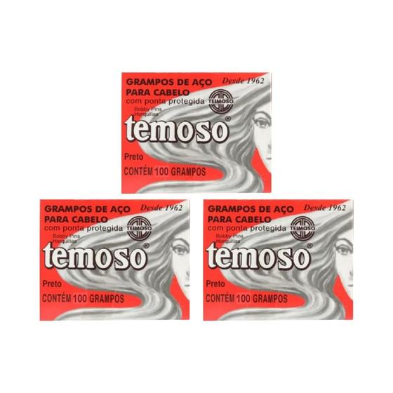 Imagem de Grampo Teimoso N 5 Com 100un Preto - Kit C/ 3un