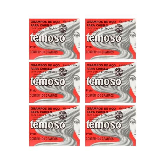 Imagem de Grampo Teimoso N 5 Com 100Un Preto - Kit Com 6Un