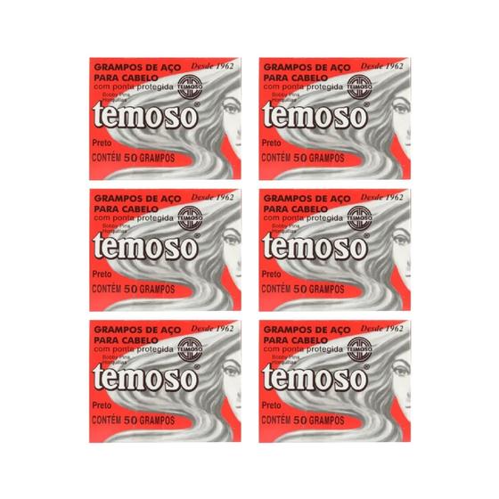 Imagem de Grampo Teimoso N 5 Com 50un Preto - Kit C/ 6un