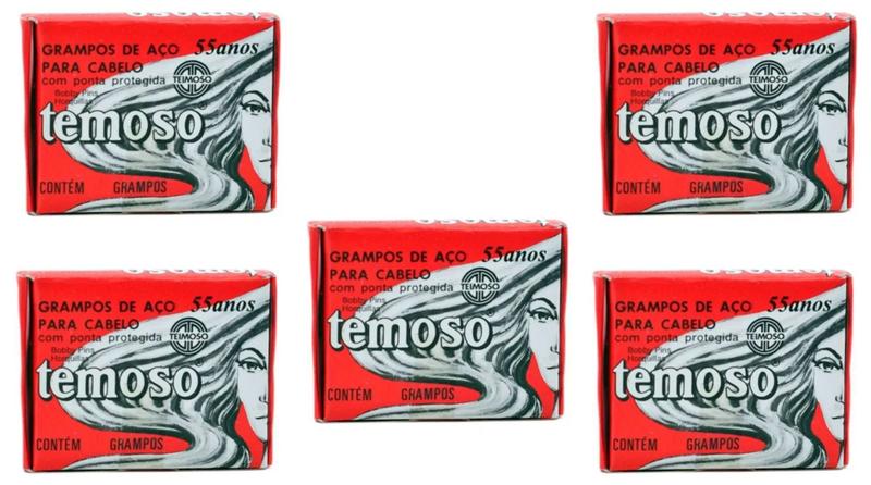 Imagem de Grampo Teimoso N5 Preto Caixa C/ 100un Kit 03 caixas Pequenas incolor